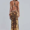 Saffra Cut Out Maxi Dress in Tiger