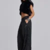 Saskia 2-in-1 Faux Fur Shrug in Black