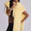 Saskia 2-in-1 Faux Fur Shrug in Yellow