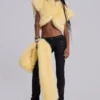 Saskia 2-in-1 Faux Fur Shrug in Yellow