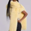 Saskia 2-in-1 Faux Fur Shrug in Yellow