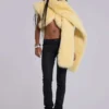 Saskia 2-in-1 Faux Fur Shrug in Yellow