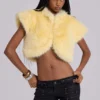 Saskia 2-in-1 Faux Fur Shrug in Yellow