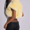 Saskia 2-in-1 Faux Fur Shrug in Yellow