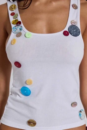 Serolyn Button Vest Top