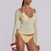 Sheer Henley Top in Buttercup
