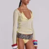 Sheer Henley Top in Buttercup