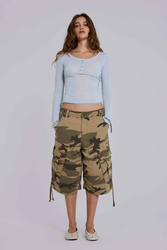 Sheer Henley Top In Sky