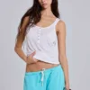 Sheer Henley Vest in White