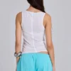 Sheer Henley Vest in White