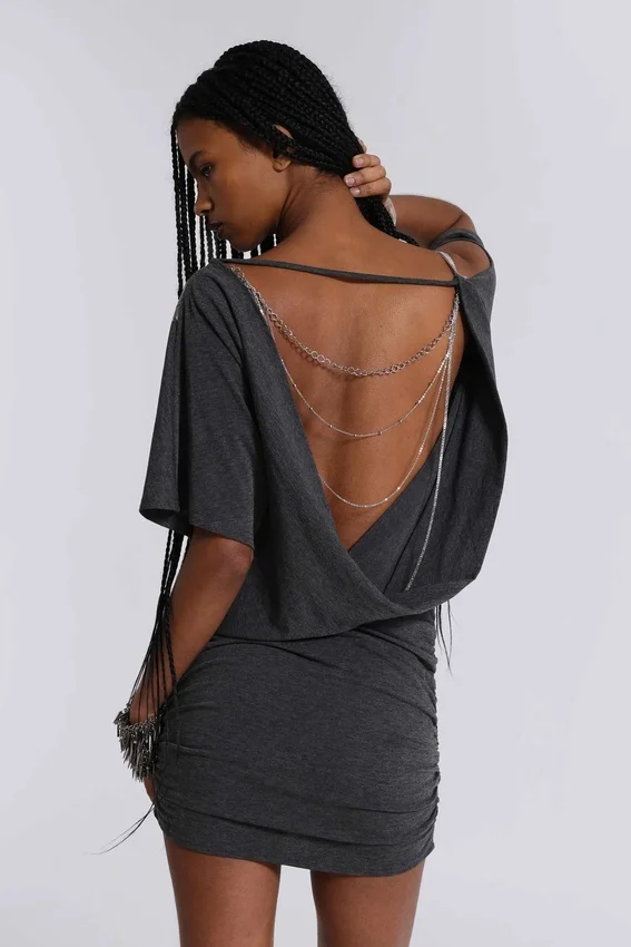 Sky Asymmetric Mini Dress