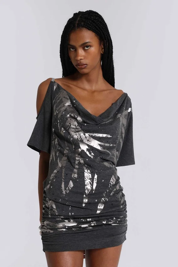 Sky Asymmetric Mini Dress