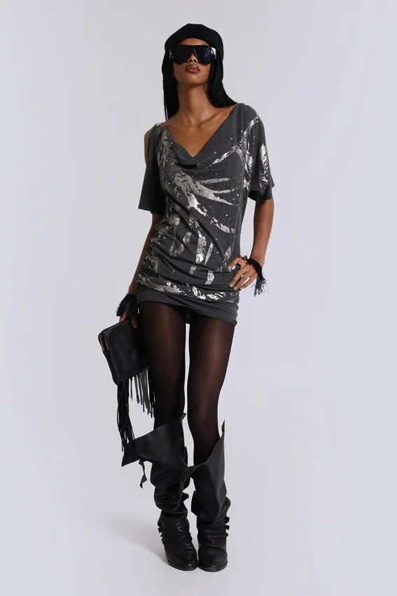 Sky Asymmetric Mini Dress