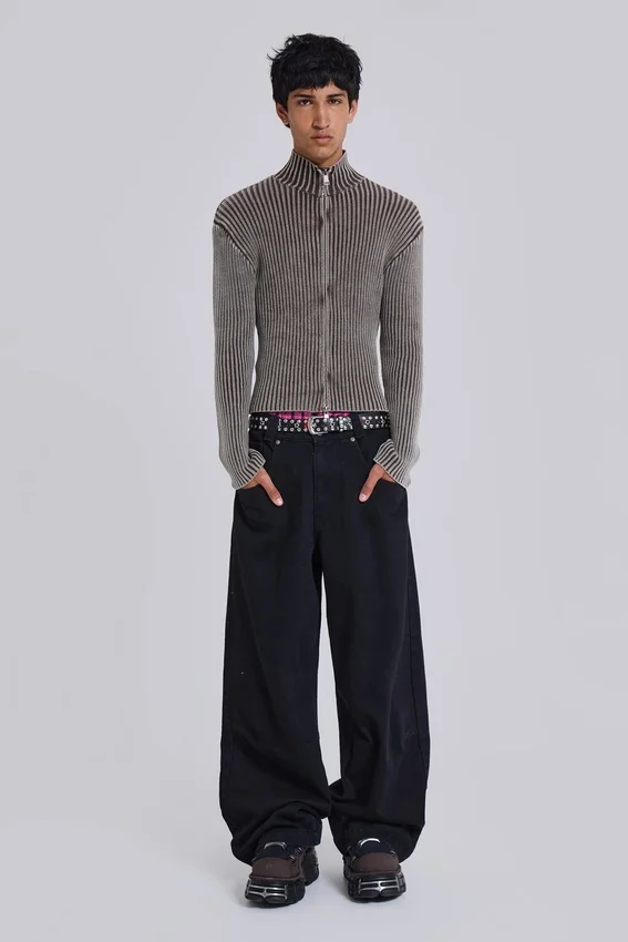 Solid Black Low Rise Colossus Jeans