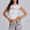 Solira Button Cut Out Top