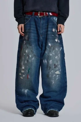 Splatter Cinch Carpenter Jeans
