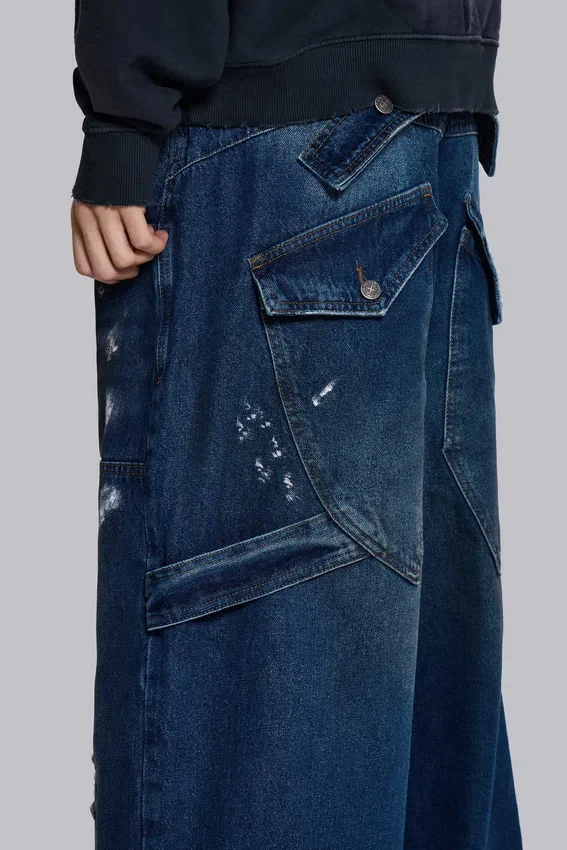 Splatter Cinch Carpenter Jeans