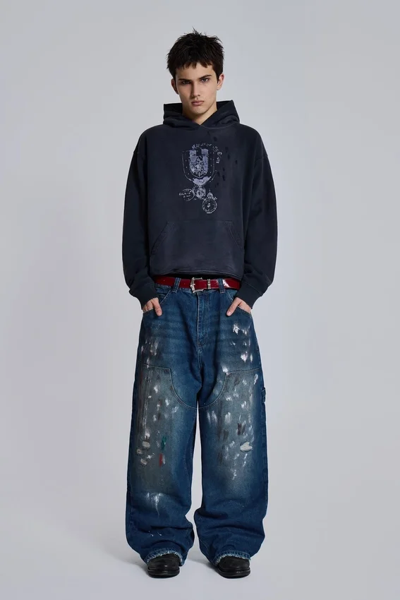 Splatter Cinch Carpenter Jeans