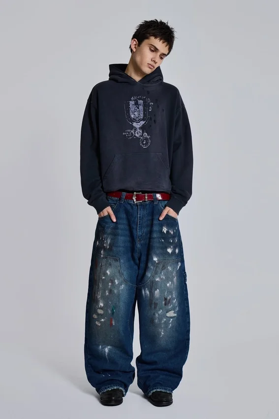 Splatter Cinch Carpenter Jeans