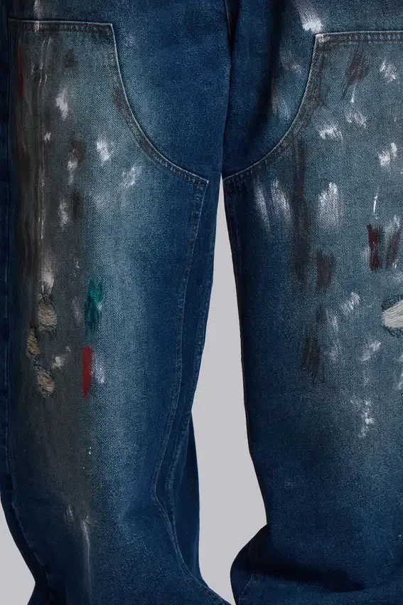 Splatter Cinch Carpenter Jeans