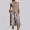 Stone Oil Wash Parachute Shorts