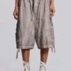 Stone Oil Wash Parachute Shorts