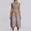 Stone Oil Wash Parachute Shorts
