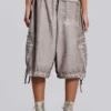 Stone Oil Wash Parachute Shorts