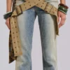 Strap Up Stonewash Jeans