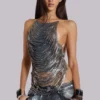 Strings Attached Backless Top in Chainmail