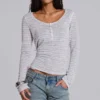 Stripe Mist Henley Top