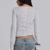 Stripe Mist Henley Top