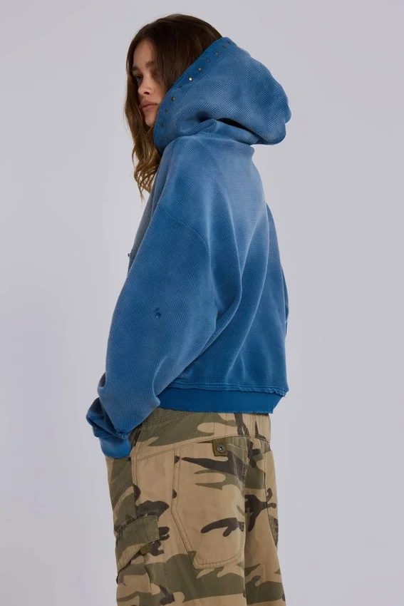Sunfade Waffle Studded Hoodie