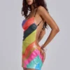 Toryn Backless Stripe Sequin Mini Dress