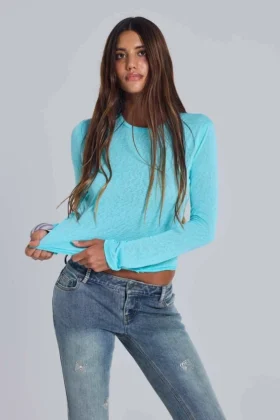 Turquoise Mist Long Sleeve Top