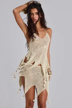 Ursule Crochet Mini Skirt with Real Shells