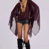 Vaca Whipstitch Faux Leather Mini Shorts in Black