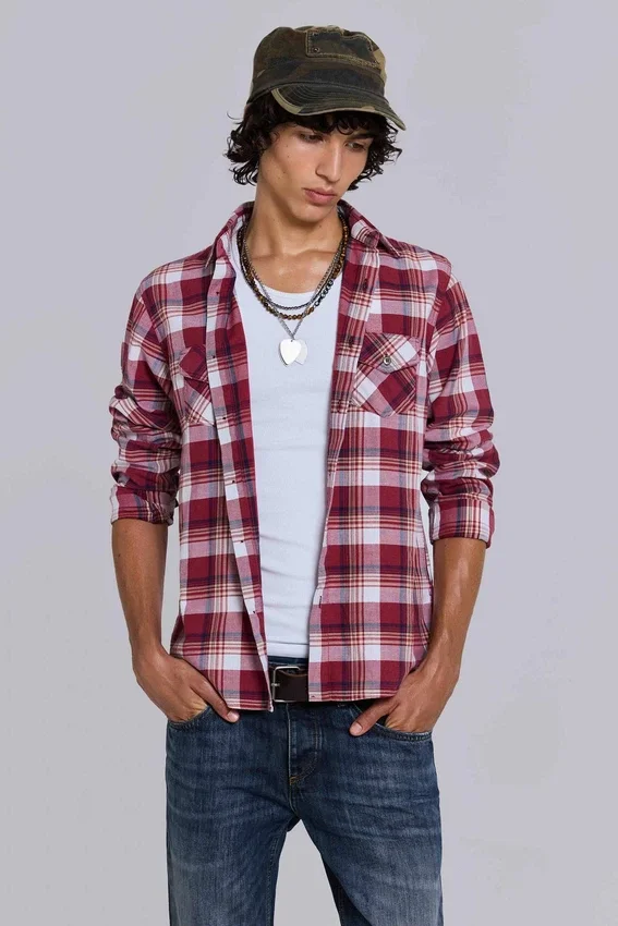 Vacation Plaid Fitted Shirt