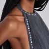 Vadra Backless Fringe Mini Dress