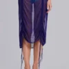 Velare Ruched Mesh Midi Skirt
