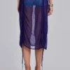 Velare Ruched Mesh Midi Skirt