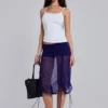 Velare Ruched Mesh Midi Skirt