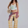 Vellora Low Rise Check Trousers
