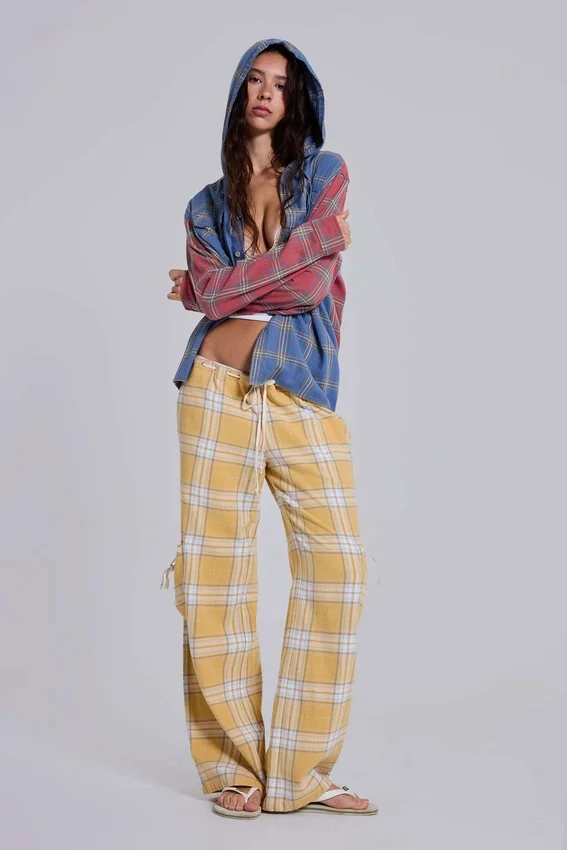 Vellora Low Rise Check Trousers
