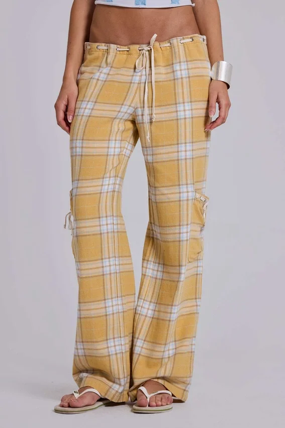 Vellora Low Rise Check Trousers