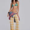 Vellora Low Rise Check Trousers