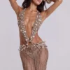 Vida Backless Crochet Maxi Dress with Shells