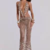 Vida Backless Crochet Maxi Dress with Shells