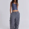 Vintage Grey Parachute Cargo Pants