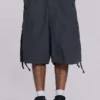 Vintage Grey Parachute Cargo Shorts